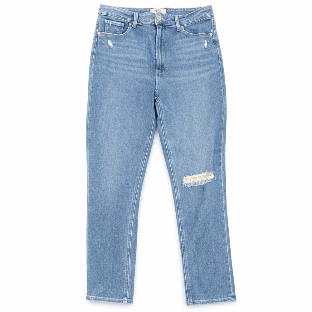 PAIGE Blue Distressed Skinny Jeans